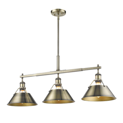 Yep by Golden Lighting Orwell 3-light Island Light in Aged Brass - - Golden Lighting