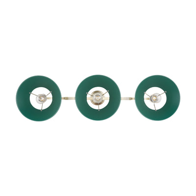 Yep by Golden Lighting Orwell 3-light Island Light in Aged Brass and Pine Green shade - - Golden Lighting
