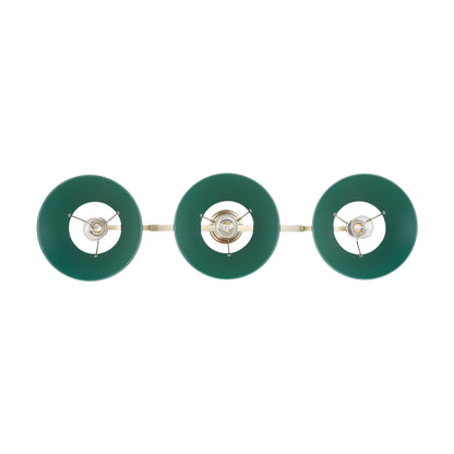 Yep by Golden Lighting Orwell 3-light Island Light in Aged Brass and Pine Green shade - - Golden Lighting