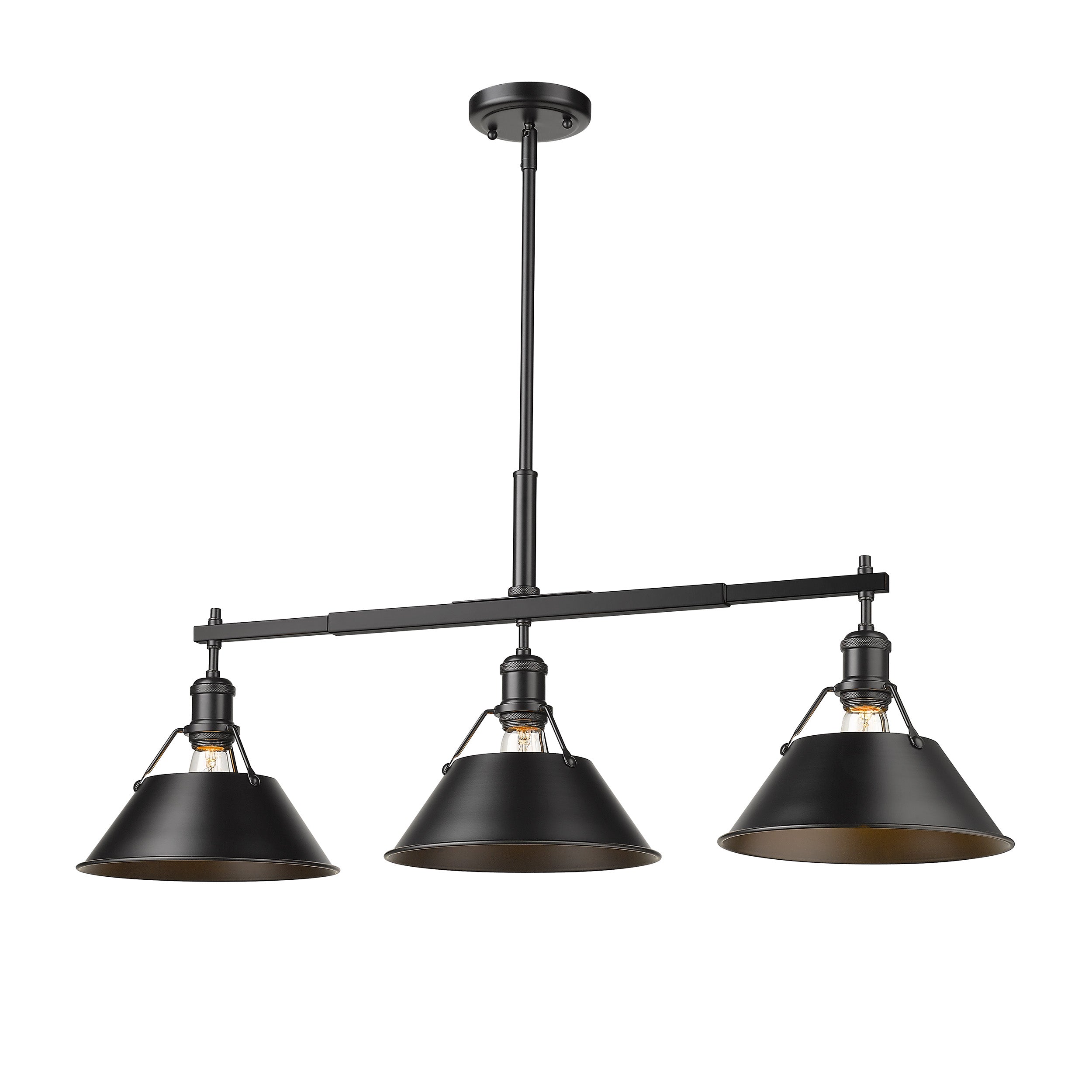 Yep by Golden Lighting Orwell 3-light Island Light in Matte Black - - Golden Lighting
