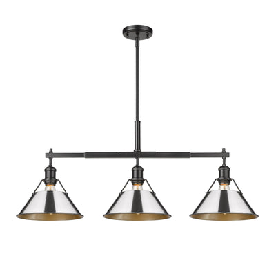 Yep by Golden Lighting Orwell 3-light Island Light in Matte Black and Chrome shade - - Golden Lighting