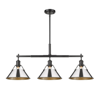 Yep by Golden Lighting Orwell 3-light Island Light in Matte Black and Chrome shade - - Golden Lighting