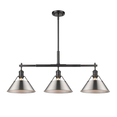 Yep by Golden Lighting Orwell 3-light Island Light in Matte Black and Pewter shade - - Golden Lighting