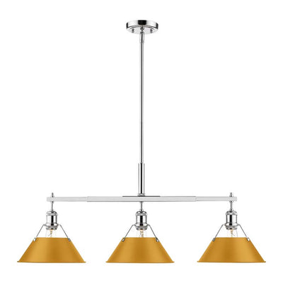 Yep by Golden Lighting Orwell 3-light Island Light in Chrome and Auric Yellow shade - - Golden Lighting