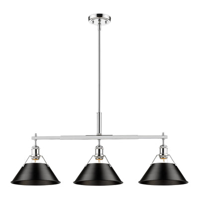 Yep by Golden Lighting Orwell 3-light Island Light in Chrome and Matte Black shade - - Golden Lighting