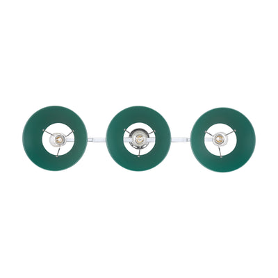 Yep by Golden Lighting Orwell 3-light Island Light in Chrome and Pine Green shade - - Golden Lighting