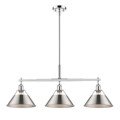Yep by Golden Lighting Orwell 3-light Island Light in Chrome and Pewter shade - - Golden Lighting
