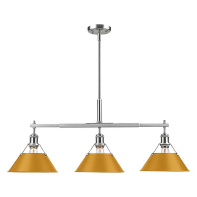 Yep by Golden Lighting Orwell 3-light Island Light in Pewter and Auric Yellow shade - - Golden Lighting
