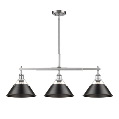 Yep by Golden Lighting Orwell 3-light Island Light in Pewter and Matte Black shade - - Golden Lighting