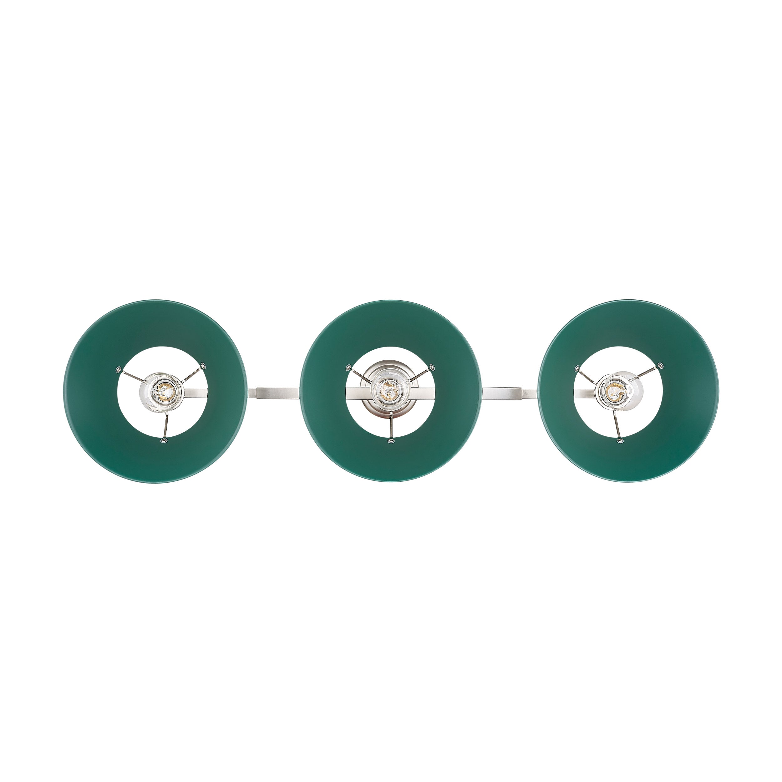 Yep by Golden Lighting Orwell 3-light Island Light in Pewter and Pine Green shade - - Golden Lighting