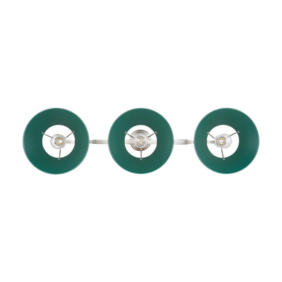 Yep by Golden Lighting Orwell 3-light Island Light in Pewter and Pine Green shade - - Golden Lighting