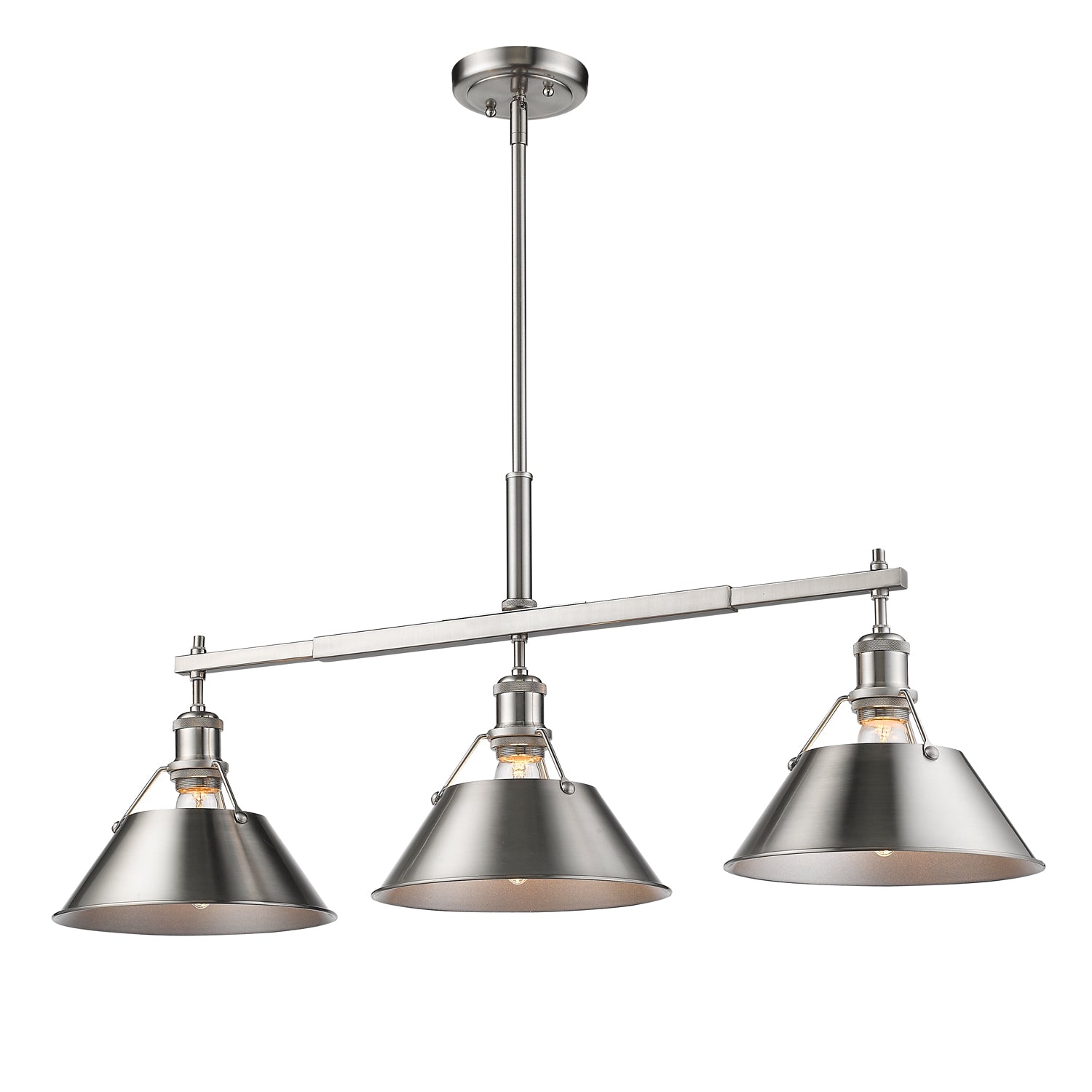 Yep by Golden Lighting Orwell 3-light Island Light in Pewter - - Golden Lighting
