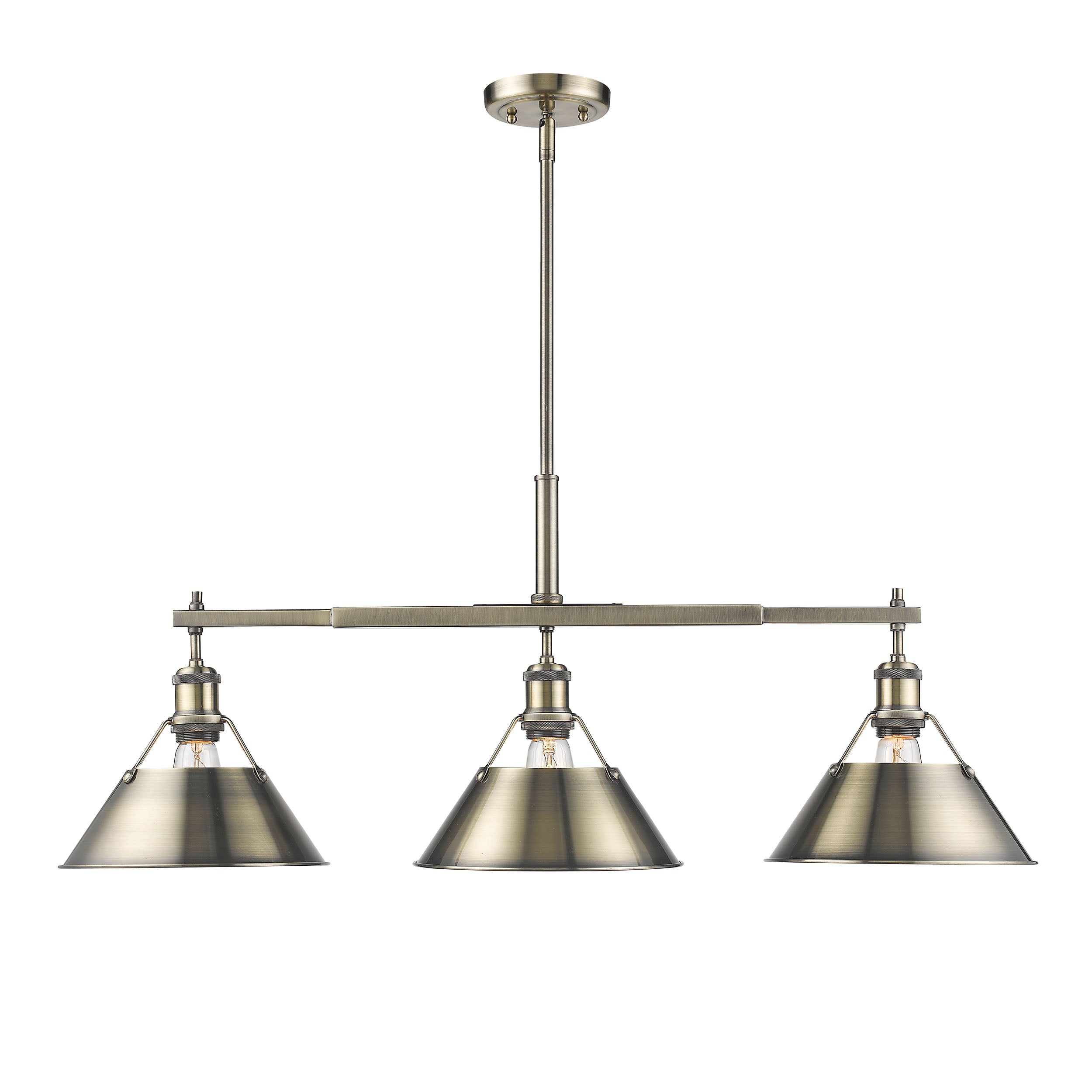 Yep by Golden Lighting Orwell 3-light Island Light in Aged Brass - - Golden Lighting