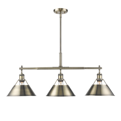 Yep by Golden Lighting Orwell 3-light Island Light in Aged Brass - - Golden Lighting