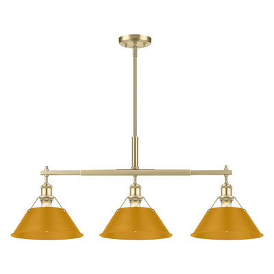 Yep by Golden Lighting Orwell 3-light Island Light in Brushed Champagne Brass and Auric Yellow shade - Default Title - Golden Lighting