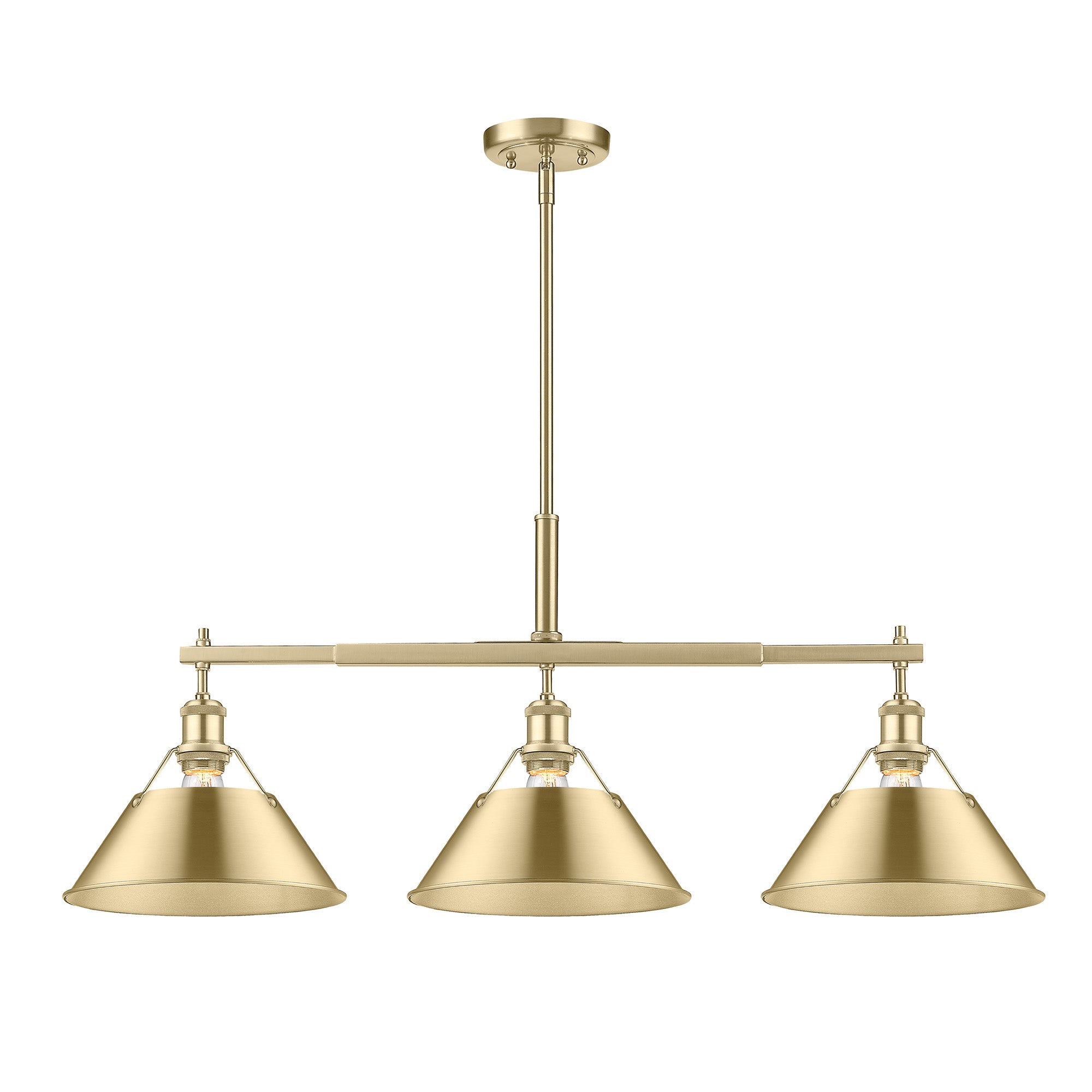 Orwell 3-Light Linear Pendant in Brushed Champagne Bronze - - Golden Lighting