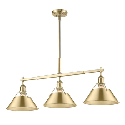 Yep by Golden Lighting Orwell 3-light Island Light in Brushed Champagne Brass - - Golden Lighting