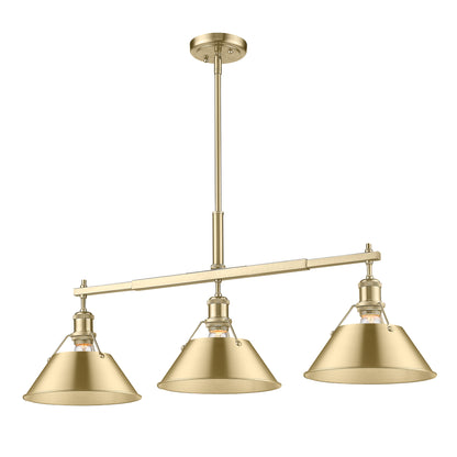 Orwell 3-Light Linear Pendant in Brushed Champagne Bronze - Default Title - Golden Lighting