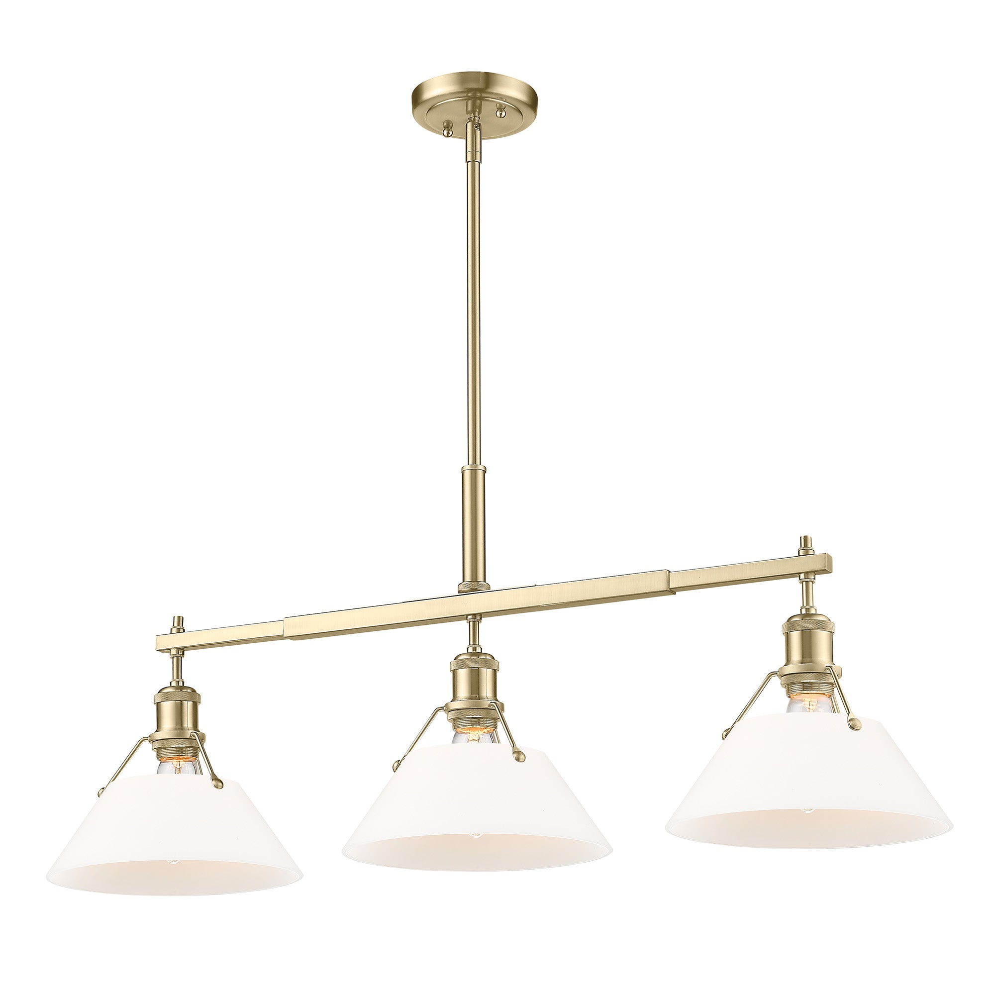 Orwell 3-Light Linear Pendant in Brushed Champagne Bronze with Opal Glass - Default Title - Golden Lighting