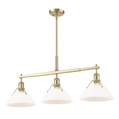 Orwell 3-Light Linear Pendant in Brushed Champagne Bronze with Opal Glass - Default Title - Golden Lighting