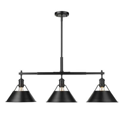 Yep by Golden Lighting Orwell 3-light Island Light in Matte Black - - Golden Lighting