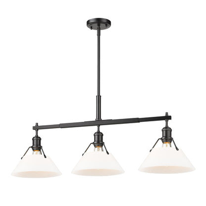 Orwell 3-Light Linear Pendant in Matte Black with Opal Glass - Default Title - Golden Lighting