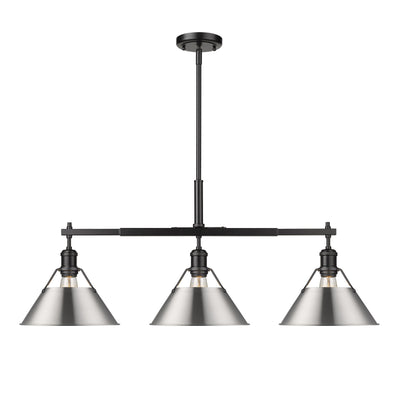 Yep by Golden Lighting Orwell 3-light Island Light in Matte Black and Pewter shade - - Golden Lighting