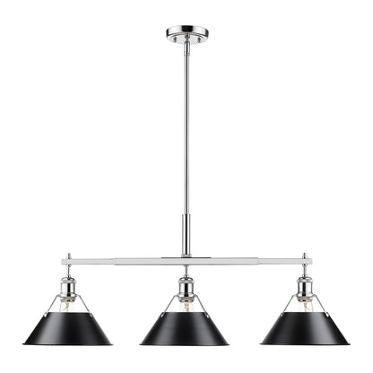Yep by Golden Lighting Orwell 3-light Island Light in Chrome and Matte Black shade - - Golden Lighting