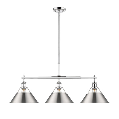 Yep by Golden Lighting Orwell 3-light Island Light in Chrome and Pewter shade - - Golden Lighting