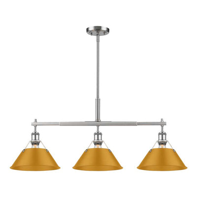 Yep by Golden Lighting Orwell 3-light Island Light in Pewter and Auric Yellow shade - Default Title - Golden Lighting