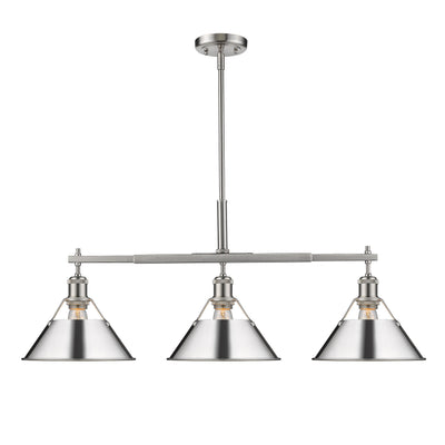 Yep by Golden Lighting Orwell 3-light Island Light in Pewter and Chrome shade - - Golden Lighting