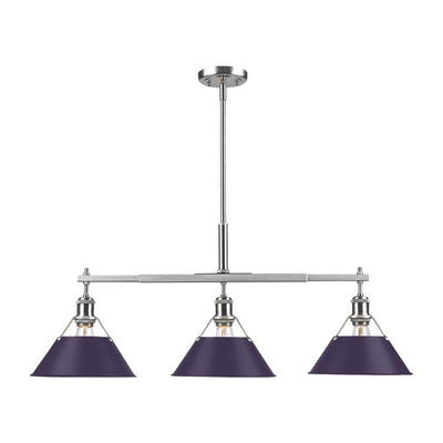 Yep by Golden Lighting Orwell 3-light Island Light in Pewter and Exotic Purple shade - Default Title - Golden Lighting