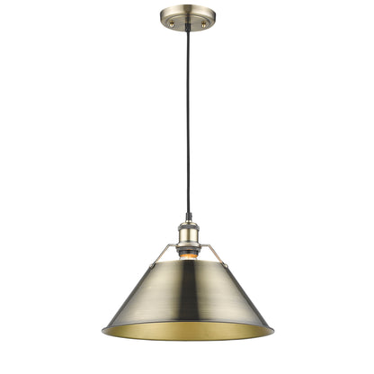 Orwell 14" Wide Large Pendant in Aged Brass - Aged Brass / Aged Brass / Gold - Golden Lighting