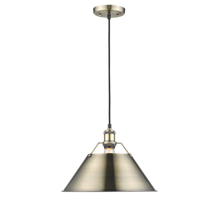 Orwell 14" Wide Large Pendant in Aged Brass - - Golden Lighting