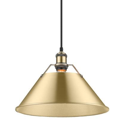 Orwell 14" Wide Large Pendant in Aged Brass with Brushed Champagne Bronze - Aged Brass / Brushed Champagne Bronze / Gold - Golden Lighting