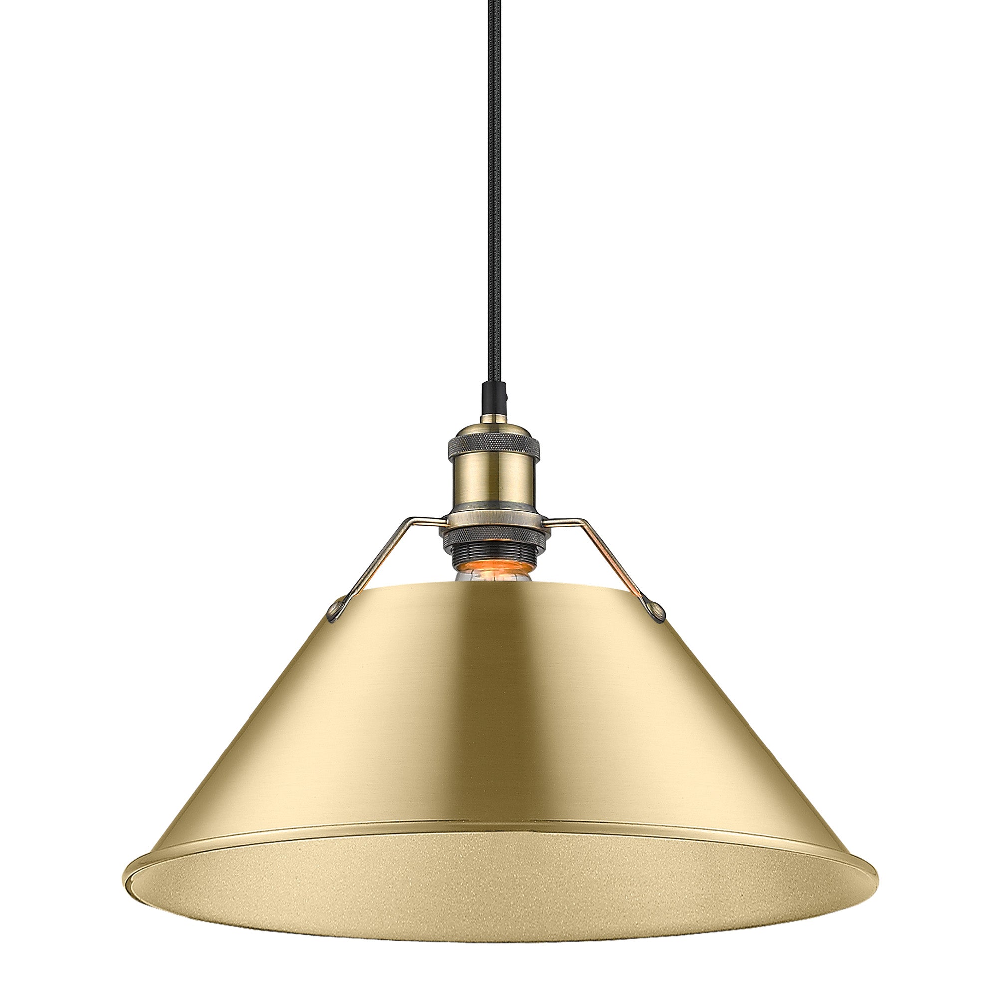 Orwell 14" Wide Large Pendant in Aged Brass with Brushed Champagne Bronze - Default Title - Golden Lighting