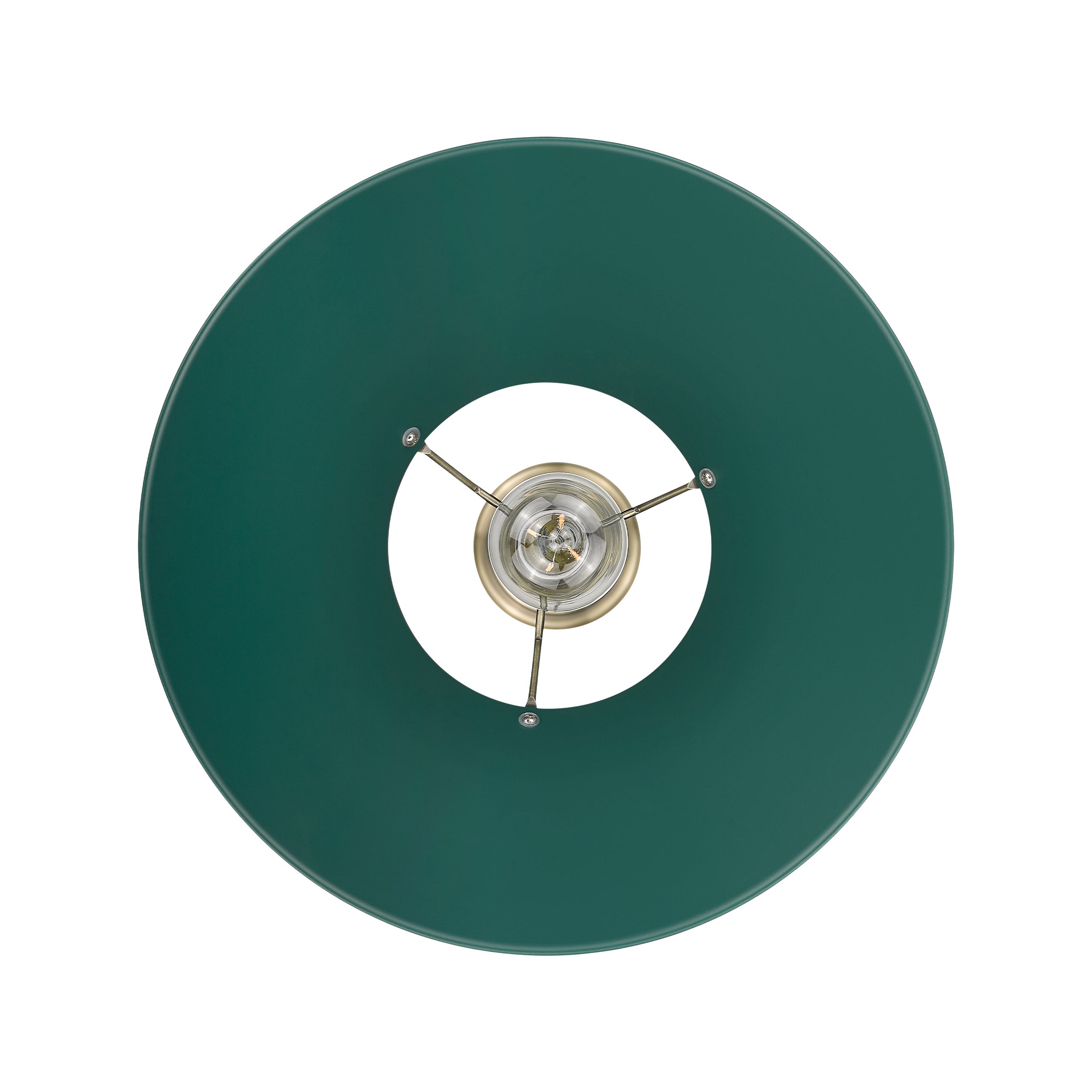 Yep by Golden Lighting Orwell 1-light 14in Pendant in Aged Brass and Pine Green shade - Default Title - Golden Lighting