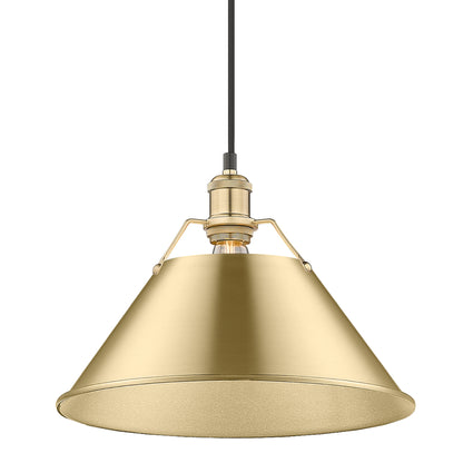 Orwell 14" Wide Large Pendant in Brushed Champagne Bronze - Brushed Champagne Bronze / Brushed Champagne Bronze / Gold - Golden Lighting