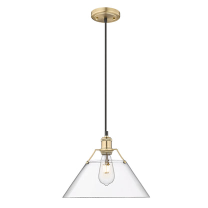 Orwell 14" Wide Large Pendant in Brushed Champagne Bronze with Clear Glass - Brushed Champagne Bronze / Clear Glass / Clear - Golden Lighting