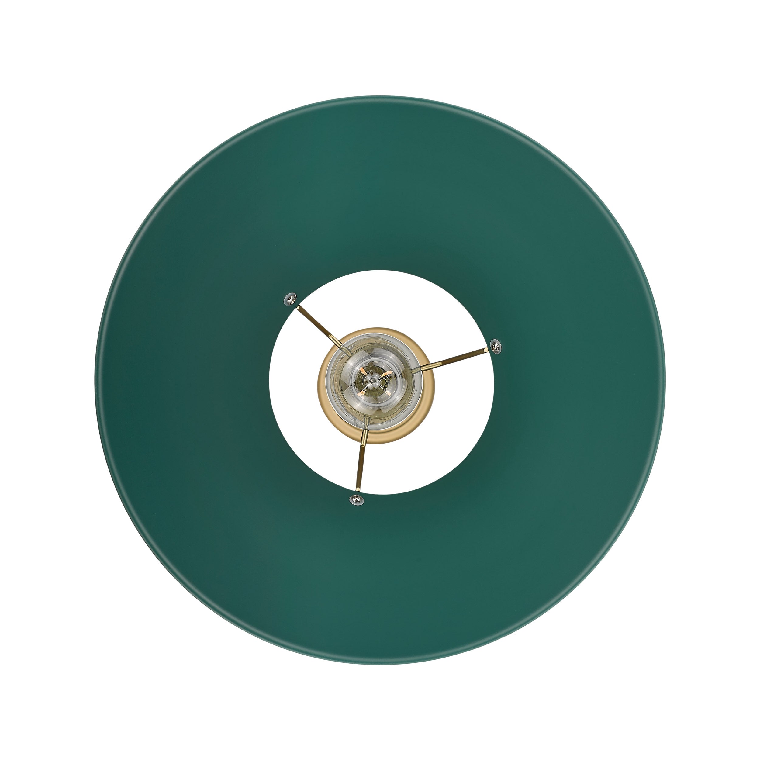 Yep by Golden Lighting Orwell 1-light 14in Pendant in Brushed Champagne Brass and Pine Green shade