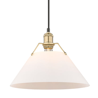 Orwell 14" Wide Large Pendant in Brushed Champagne Bronze with Opal Glass - - Golden Lighting