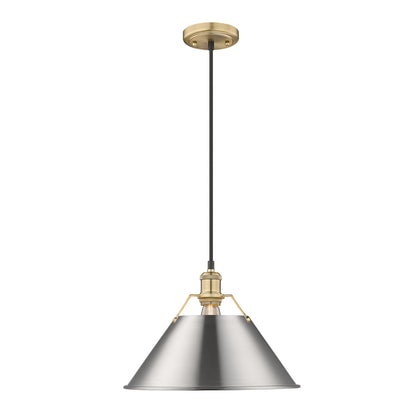 Orwell 14" Wide Large Pendant in Brushed Champagne Bronze with Pewter - - Golden Lighting