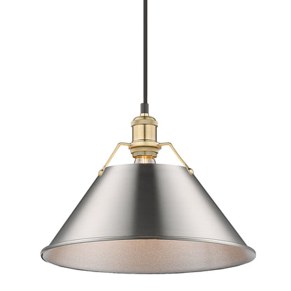 Orwell 14" Wide Large Pendant in Brushed Champagne Bronze with Pewter - Brushed Champagne Bronze / Pewter / Silver - Golden Lighting