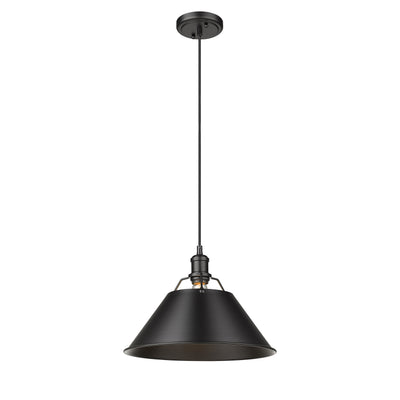 Yep by Golden Lighting Orwell 1-light 14in Pendant in Matte Black - - Golden Lighting