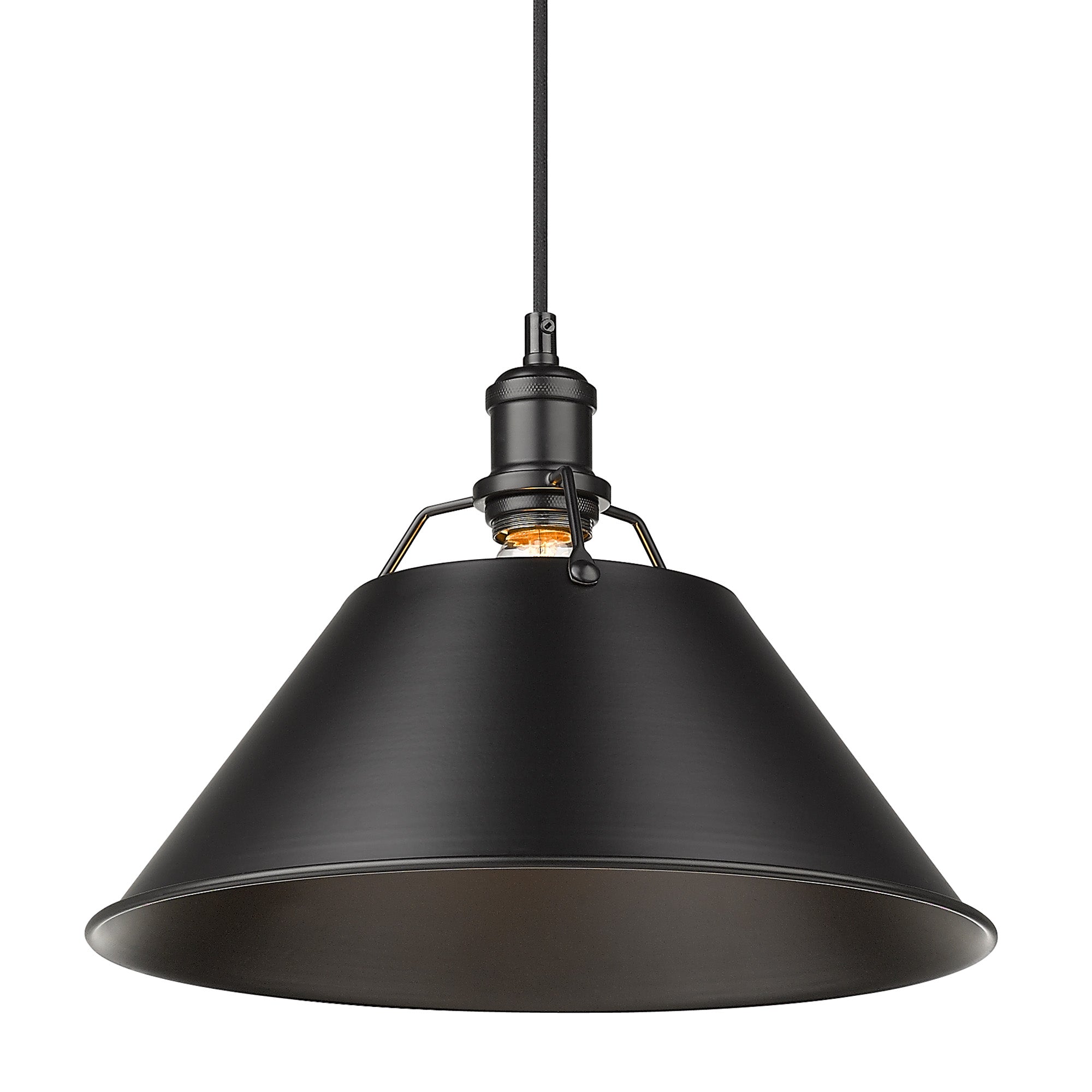 Orwell 14" Wide Large Pendant in Matte Black - Default Title - Golden Lighting
