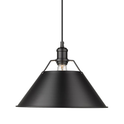 Yep by Golden Lighting Orwell 1-light 14in Pendant in Matte Black