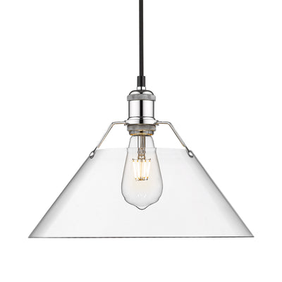 Yep by Golden Lighting Orwell 1-light 14in Pendant in Chrome and Clear Glass - Default Title - Golden Lighting