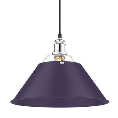 Yep by Golden Lighting Orwell 1-light 14in Pendant in Chrome and Exotic Purple shade