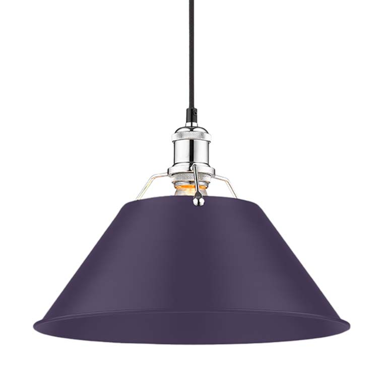 Yep by Golden Lighting Orwell 1-light 14in Pendant in Chrome and Exotic Purple shade