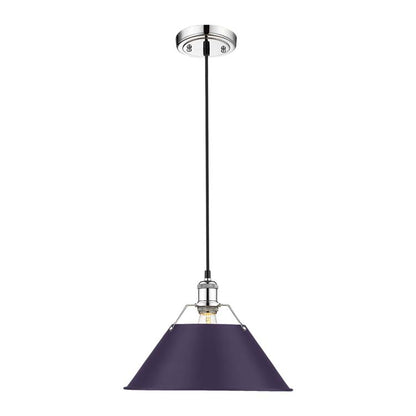Yep by Golden Lighting Orwell 1-light 14in Pendant in Chrome and Exotic Purple shade